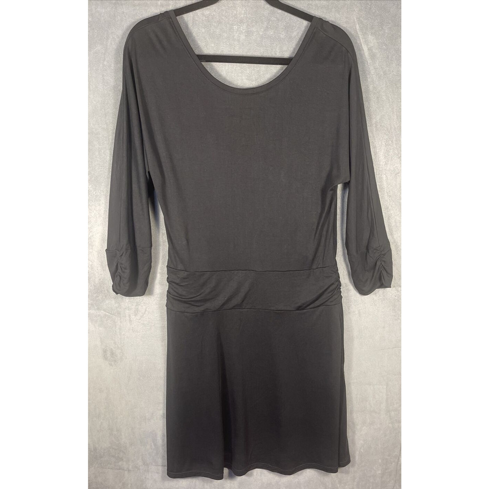 prAna Women's Simone Dress Black‎ Fit & Flare Lenzing Modal Stretch Sz LARGE